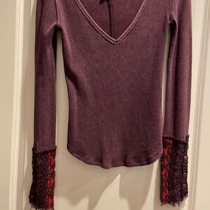 We The Free Deep Purple Long Sleeve Top